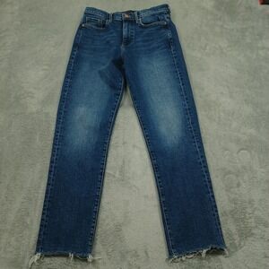 Banana Republic Jeans Womens 27 Blue Denim Mid Rise Straight Frayed Preppy